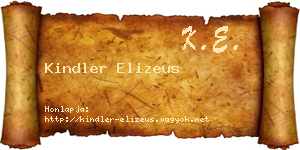 Kindler Elizeus névjegykártya